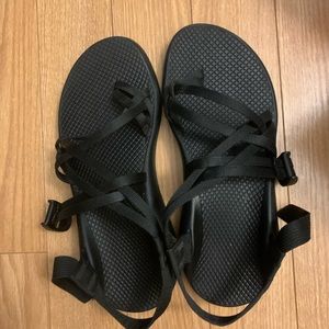 Black two strap Chaco sandals